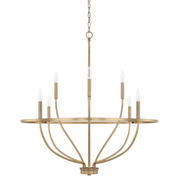 Capital Lighting Homeplace / Greyson 428581AD 8 Light Chandelier - Aged Brass