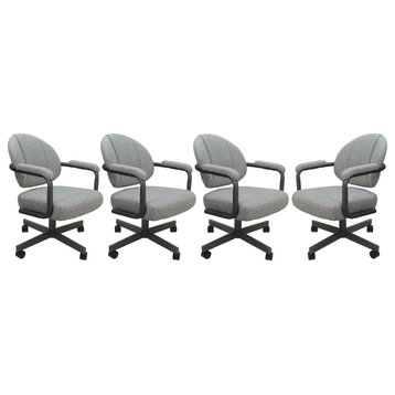 Set of 4, M-70 Swivel Tilt Dining Caster Chairs, Hemsath Slate on Gray Chairs