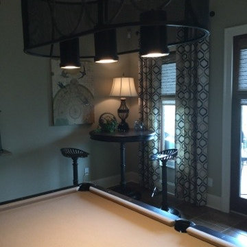 Statement Lighting above a pool table