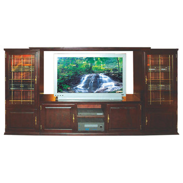 Traditional TV Stand, Red Oak, 67w