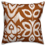 DDCG - Orange Ikat 18"x18" Outdoor Throw Pillow - Spruce up your outdoor space with the Orange Ikat  Outdoor Pillow. These outdoor pillows are water, stain and mildew resistant and can be used in either an indoor or outdoor setting.  Featuring a unique design, this accent pillow will make a perfect addition to your porch, patio or space.