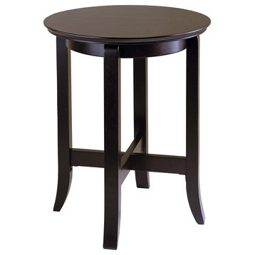 Toby Round Wood End Table With Dark Espresso Finish