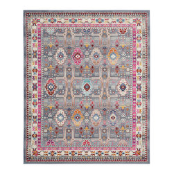 Nourison - Nourison Vintage Kashan 8'10" x 11'10" Grey/Multi Bohemian Indoor Area Rug - Area Rugs