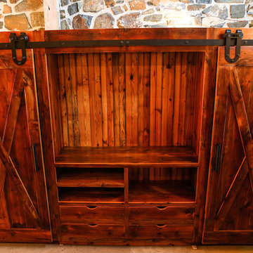 Family Room Entertainment Cabinet with Barn Doors