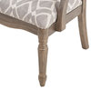 Madison Park Brentwood Oval Back Exposed Wood Arm Chair, Gray/White