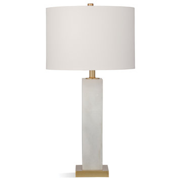Bassett Mirror Hege Metal and Crystal Table Lamp With White L3933TEC