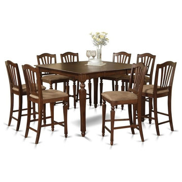 9-Piece Counter Height Table Set, Square Counter Height Table8 Stools