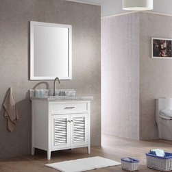 31 inch Single Sink Bathroom Vanity Set in White Finish - Bathroom Vanities And Sink Consoles