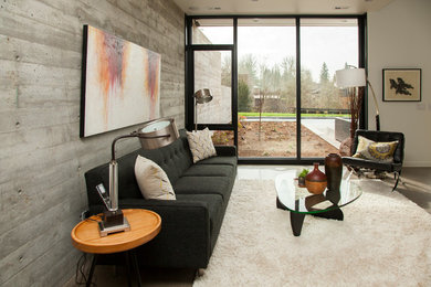 Modern living room in Portland.