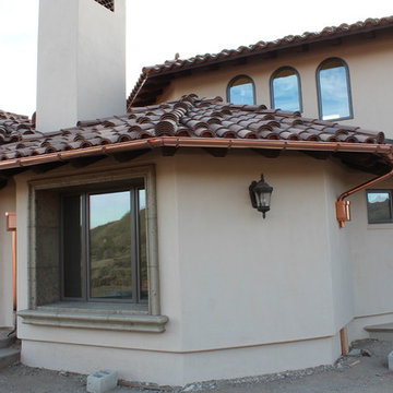 Copper Half Round Gutters New Home in Palmdale Ca. Work in Progress