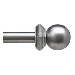 Custom Wrought Iron Drapery Hardware - Sphere Pewter - Window Treatment Accessories