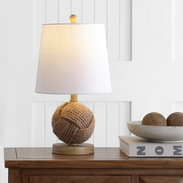 Monkey Fist 18" Rope Ball LED Table Lamp, Natural