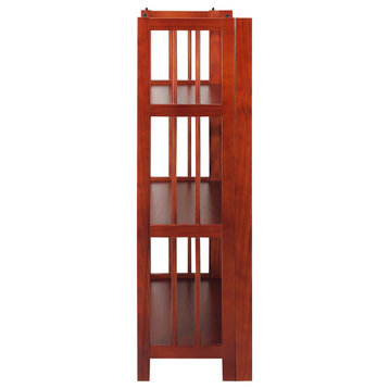 03-Shelf Folding Stackable Bookcase 27.5" Wide-Mahogany