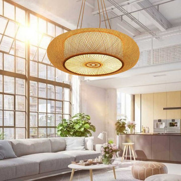Bamboo Lampshade, Bamboo Pendant Light Rattan Light For Living Room
