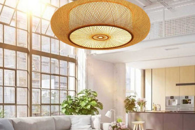 Bamboo Lampshade, Bamboo Pendant Light Rattan Light For Living Room