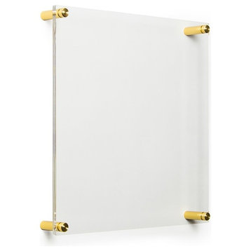 23"x 23" Double Panel Acrylic Wall Frame For 20"x20" Art, Gold Hardware