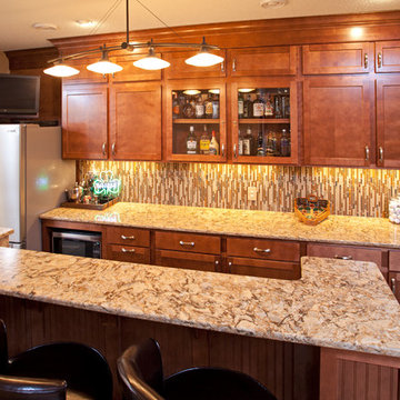 Basement bar with Cambria countertops