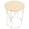 Metal Frame Side Table w/ Bamboo Top Set Of 2