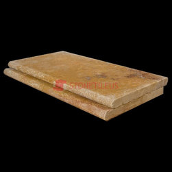 gold bullnose travertine pool copings 16x24 - Wall And Floor Tile