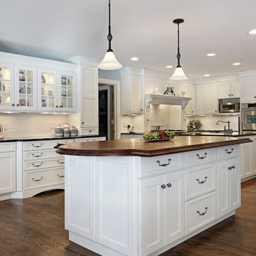 White Kitchens with Custom Islands & Open-Plan Living