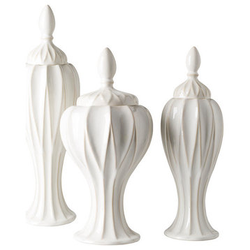 Answorth Farmhouse French Country Decorative Jars, 3-Piece Set