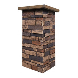 C147-DEEP SLATE STONE COLUMN WRAP (CAPS SOLD SEPARATELY) - Wall Panels