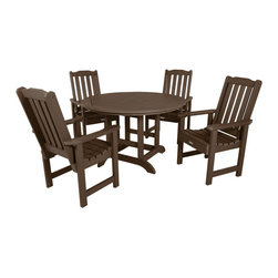 Highwood USA - Lehigh 5-Piece Round Dining Set - Outdoor Dining Sets
