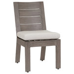 Sunset West Outdoor Furniture - Laguna Armless Dining Chair With Cushions, Canvas Flax - A re-imagination of materials, the Laguna collection from Sunset West embodies effortlessly stylish living. Crafted in lasting aluminum, with a hand-brushed finish to mimic real driftwood, Laguna captures a timeless look with modern sensibility - offering the look and feel of natural wood, with minimal maintenance.