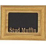 Northland Frames and Gifts - Stud Muffin Oak Picture Frame and Oak Matte, 5"x7", Horizontal - Looking for the perfect gift? This 5x7 Stud Muffin Picture frame holds either a 4x6 photo that you can tape directly onto the wood mat or a cropped 5x7 photo that you can just set inside the frame; no tape necessary. This handmade 5x7 oak wood frame comes with an easel back, Stud Muffin Matte and glass. Perfect gift for any Holiday or special occasion!
