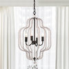 PD025/4RS 18" 4-Light Indoor Weathered White and Rustic Black Chandelier