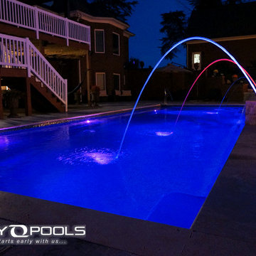 Fiberglass Pool 16' x 41' with 9' x 9' Spa