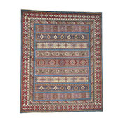 Special Kazak with Khorjin Design Hand-Knotted Pure Wool Rug , 8'2"x9'10"