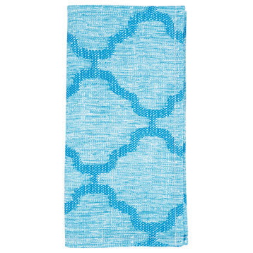 Table Napkins with Moroccan Design (Set of 4),Turquoise, 20"x20"