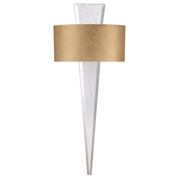 Modern Forms Palladian LED Wall Sconce with Seeded Crystal Glass, Gold Leaf