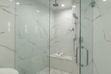 Inspiration for a modern bathroom remodel in Boston