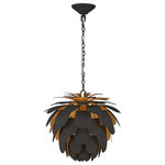 Visual Comfort & Co. - Cynara Small Chandelier in Matte Black and Gild - Cynara Small Chandelier in Matte Black and Gild