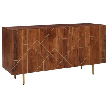 Bowery Hill Modern / Contemporary Acacia Wood Console in Brown