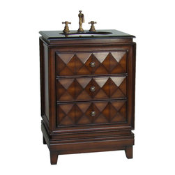 Adelina 24 inch Art Deco Bathroom Vanity Dark Brown Finish - Bathroom Vanities And Sink Consoles