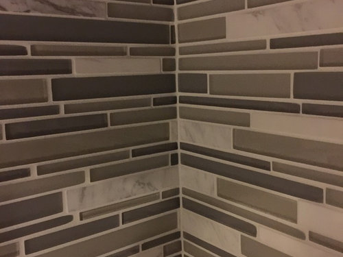 Mosaic glass tile installation - Mega Match Glass Tile Installation