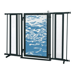 Fusion Gates - Fusion Gate with Healing Waters Design, Black, 52"-60" - Dog Gates