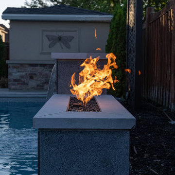 Complete Backyard Transformation with Pool, Fire Feature & Outdoor Kitchen