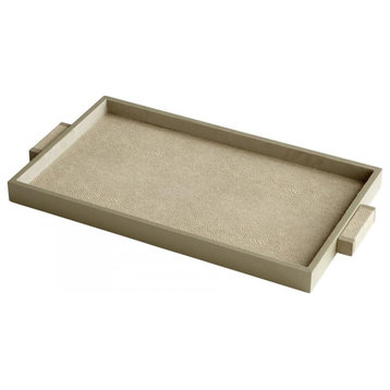Shagreen Melrose 22" Wide Leather and Wood Tray
