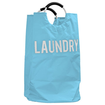 Collapsible Laundry Hamper with Handles Blue, 31"x17"