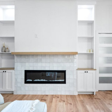 Stylish Living Room Update Featuring Contemporary Fireplace Redesign