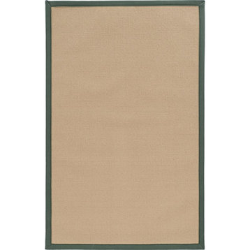 Linon Athena Machine Tufted Wool 8'x11' Rug in Sisal and Green