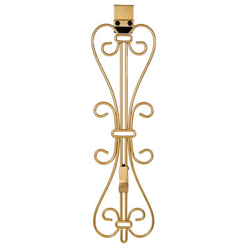 Adjustable Wreath Hanger for Door Elegant, Black, Gold