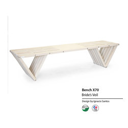 Backless solid Wood Modern Design Bench 70 by GloDea - Indoor Benches
