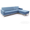 Midcentury  Florence Sectional, Azure, Material: Twill, Right