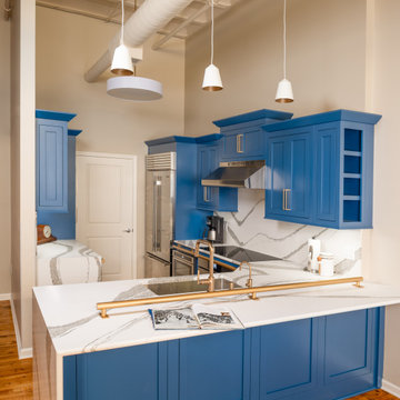 KITCHEN Indianapolis ADA Loft Custom Blue Cabinetry