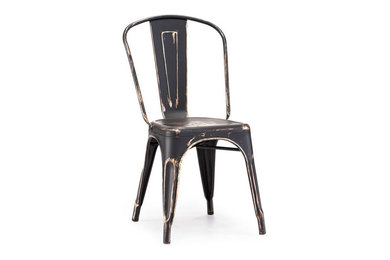 Elio Antique Black & Gold Chair